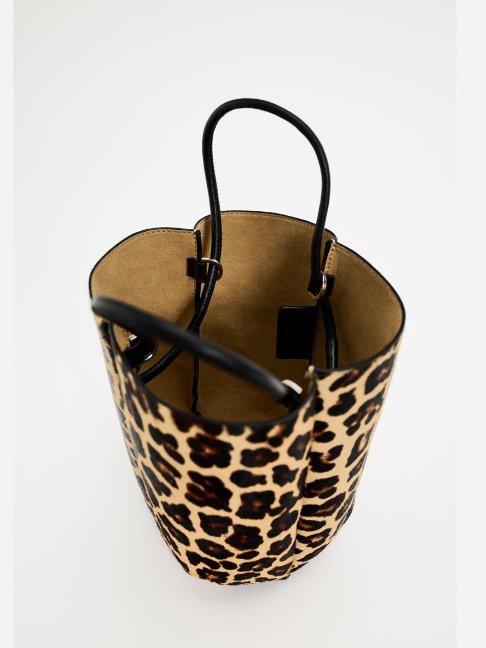 ZARA Animal Print Leather Mini Bucket Bag - Picture 11 of 13